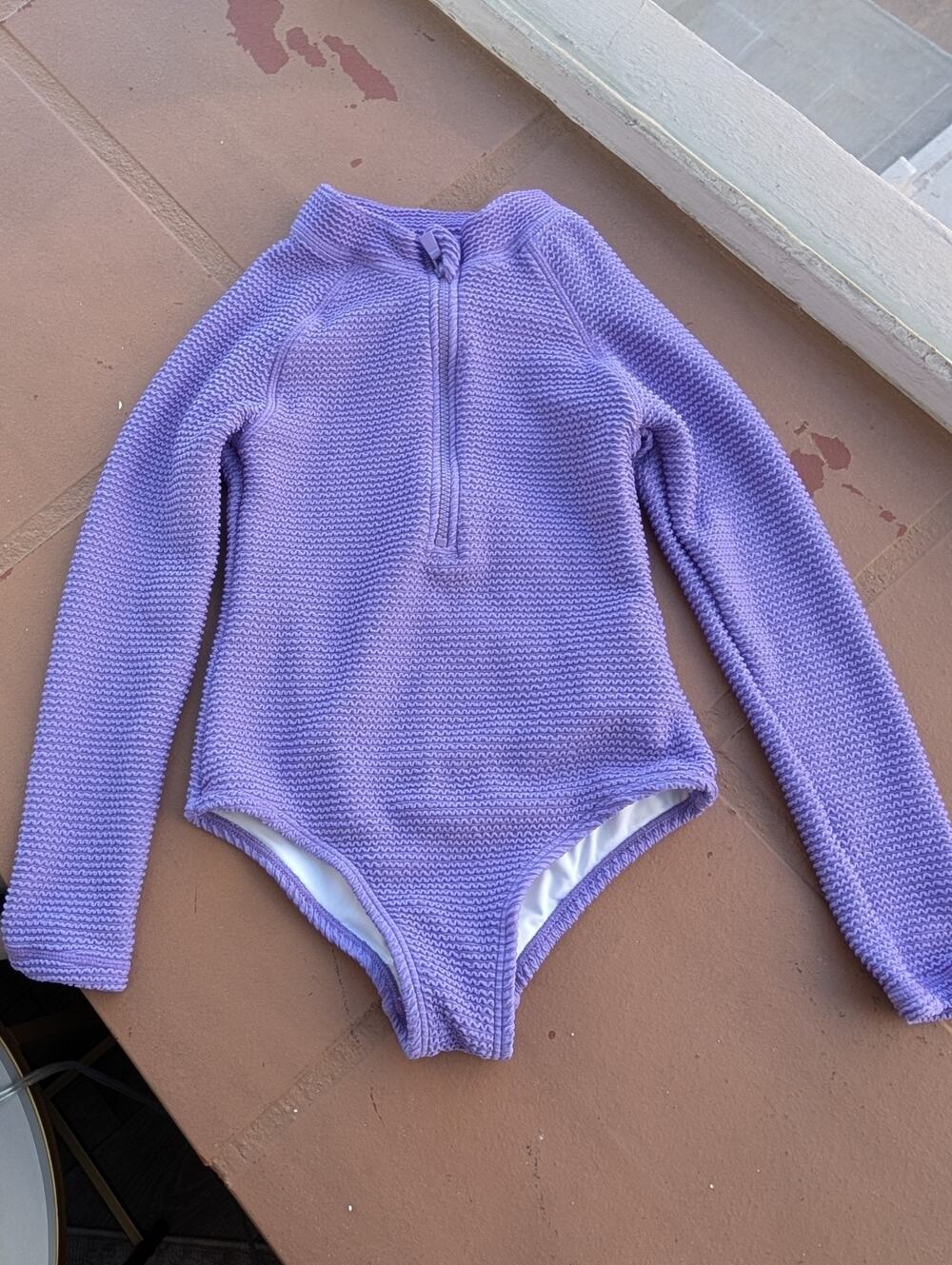 Cotton On Kids Girl's Lilac Purple Lydia Long Sleeve One Piece Swimsuit Size 5